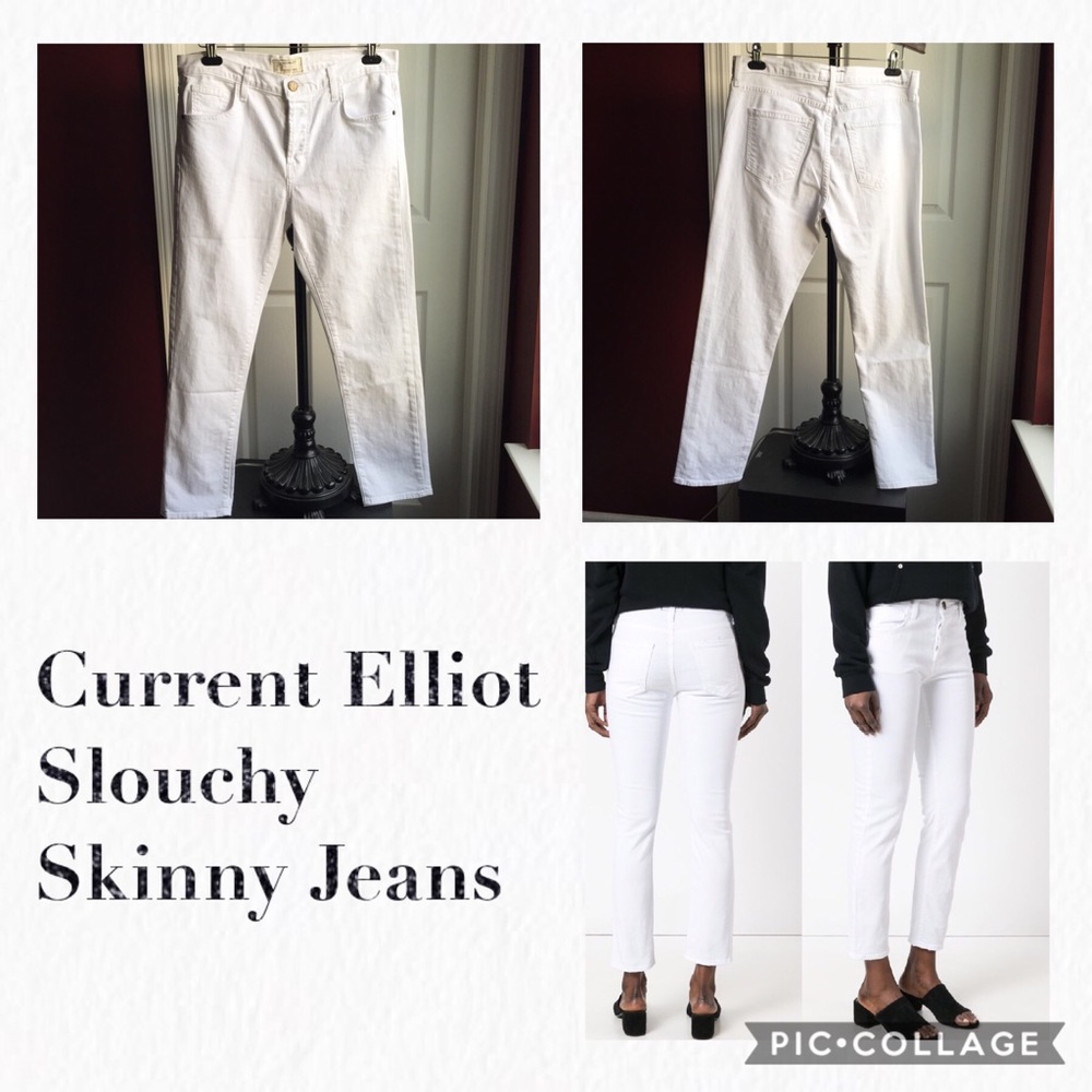 Current/Elliott Sugar White Slouchy SKINNY…